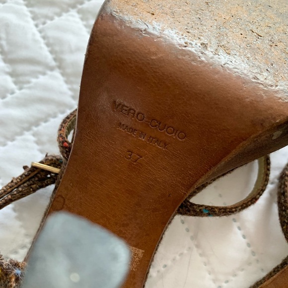 Dolce & Gabbana vintage tweed flower platform sandals heels, 7 - Picture 11 of 16